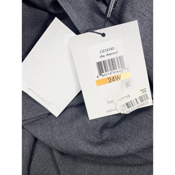 Calvin Klein 24W Plus Gray Trousers NWT Stretch Office Night Out Pants Preppy - Picture 8 of 8